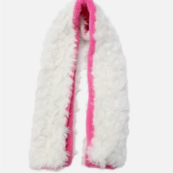 Heurueh Faux Fur Hybrid pull-through Scarf | Pink and White | NWT - Picture 6 of 8
